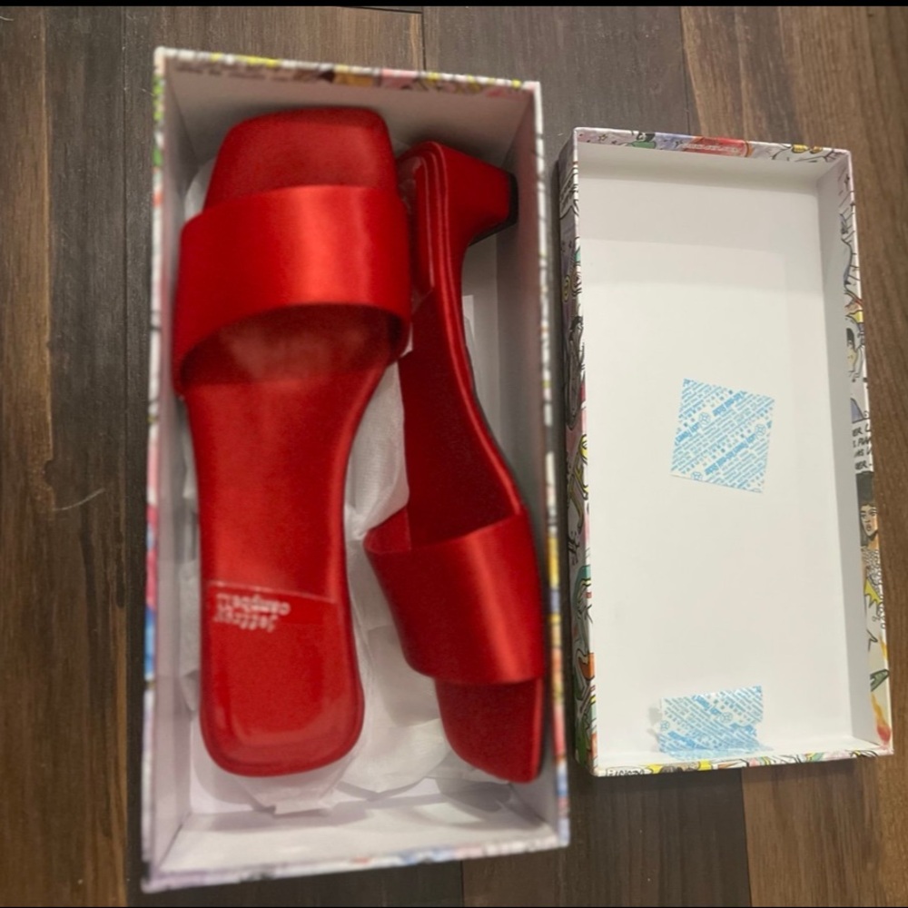 Jeffrey Campbell Red Satin Sandals